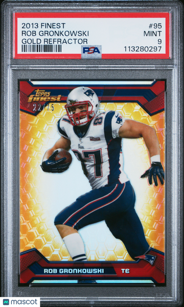 2013 Finest Rob Gronkowski #95 Gold Refractor PSA 9