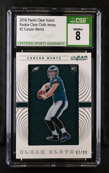 2016 CLEAR VISION ROOKIE CLOTH CARSON WENTZ