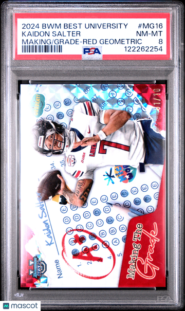 2024 Bowman Best University Making The Grade Kaidon Salter #MG16 Red Geometric /10 PSA 8