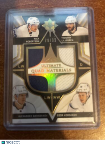 2020-21 Upper Deck Ultimate Collection Nick Robertson #QM-LRKB Insert
