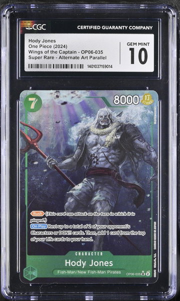 2024 One Piece #OP06-035 Hody Jones Wings of the Captain CGC 10