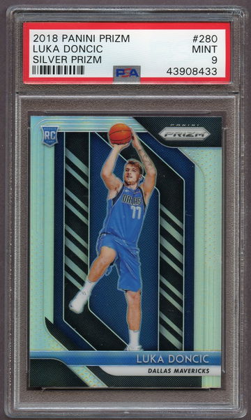LUKA DONCIC 2018 PANINI PRIZM SILVER #280 PSA 9 MINT Rookie Dallas Mavericks