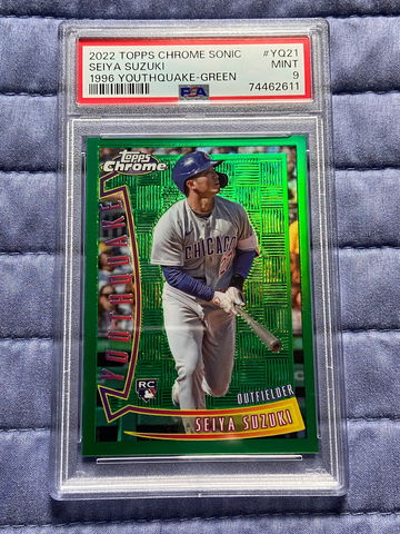 2022 Topps Chrome Sonic Youthquake Seiya Suzuki #d /99 PSA 9 Green parallel