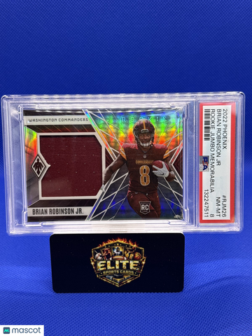 2022 Panini Phoenix Brian Robinson Jr. #RJM-26 Rookie Jumbo Memorabilia SN MEM PSA 8
