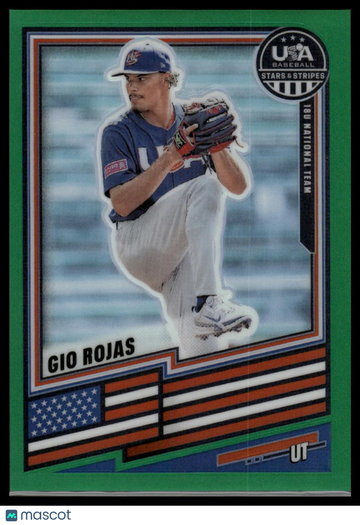 2026 Panini Stars & Stripes Prizm USA Baseball Gio Rojas #119 Green