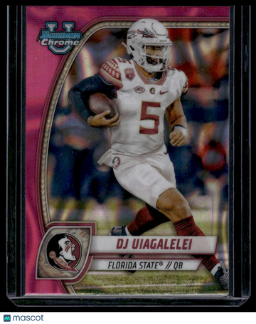 2024 Bowman University Chrome DJ Uiagalelei #48 Pink Lava Refractor
