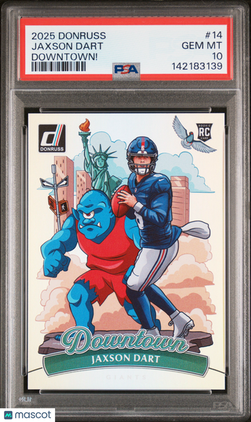 2025 Panini Donruss Downtown! Jaxson Dart #14 Rookie PSA 10