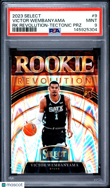 2023 Panini Select Rookie Revolution Victor Wembanyama #9 RK Tectonic PRZ PSA 9