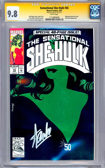 SENSATIONAL SHE-HULK #50 CGC-SS 9.8 SIGNED STAN LEE INCREDIBLE HULK CREATOR 1993