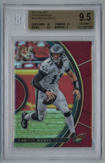 2017 Select Prizm Maroon /99 Carson Wentz  BGS 9.5