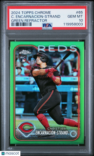 2024 Topps Chrome C. Encarnacion-Strand #65 Green Refractor PSA 10