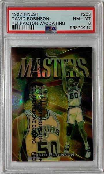 1997 Finest David Robinson Refractor W/ Coating PSA 8 #203 POP 2