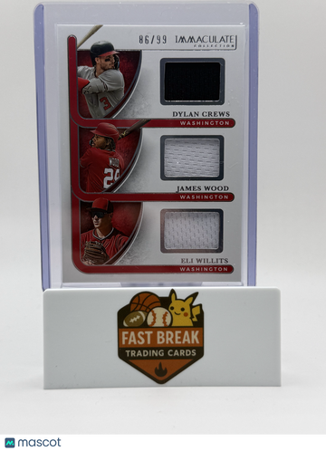 2026 Panini Immaculate Collection Dylan Crews James Wood Eli Willits #TRI-WSH /99 Triple Patch Memorabilia