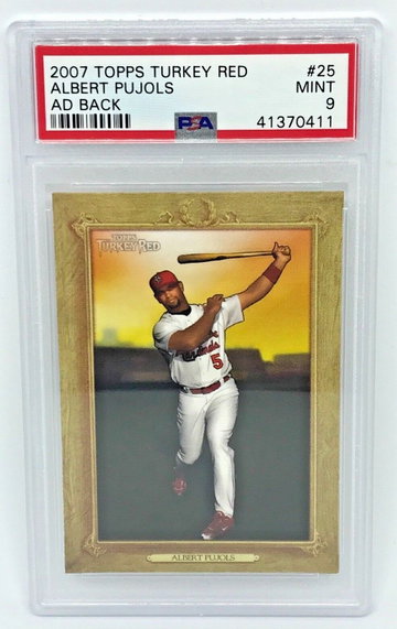 2007 Topps Turkey Red Albert Pujols Ad Back #25 PSA 9 Cardinals Angels HOF