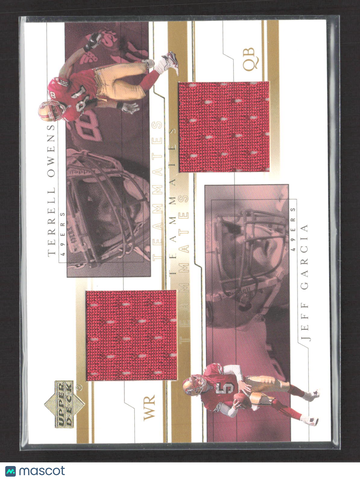 2001 Upper Deck Teammates Terrell Owens Jeff Garcia #GO-T Game-Worn Jersey