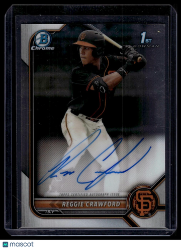 2022 Bowman Draft Reggie Crawford #CDA-RC Chrome Draft Pick Autographs AU
