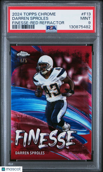 2024 Topps Chrome Finesse Darren Sproles #F13 Red Refractor /5 PSA 9