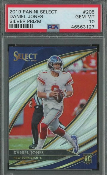 2019 Select Field Level Daniel Jones Silver Prizm Rc PSA 10 