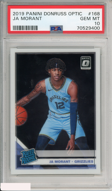 2019 PANINI DONRUSS OPTIC JA MORANT #168 ROOKIE GRIZZLIES RC PSA 10 GEM MT