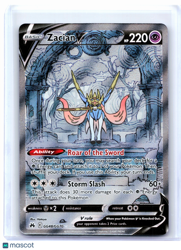 Crown Zenith: Galarian Gallery Zacian V Holo Ultra Rare #GG48/GG70