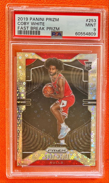 2019 Panini Prizm #253 Coby White RC Fast Break SILVER VARIATION PSA 9 MINT SP