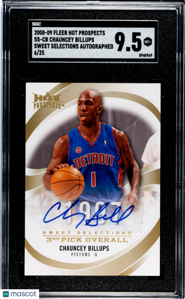 2008 Fleer Hot Prospects Chauncey Billups #SS-CB Sweet Selections Autograph SGC 9.5