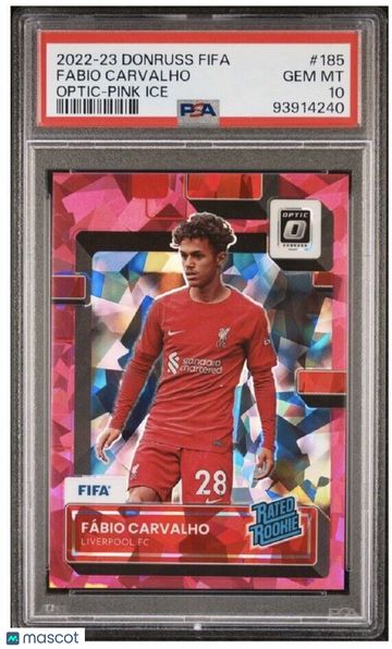 2022 Panini Donruss FIFA Fabio Carvalho #185 Pink Ice Rookie PSA 10