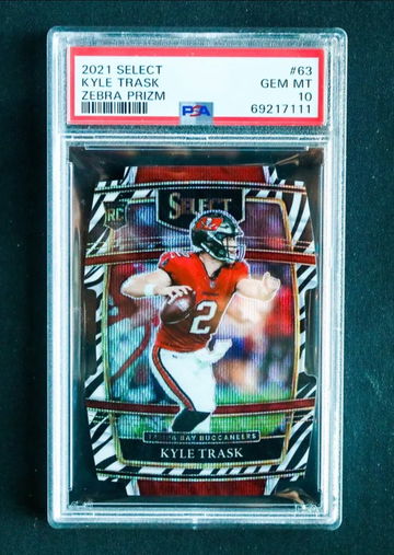 2021 Panini Select - Kyle Trask - Rookie Concourse Level Zebra Prizm Case Hit PSA 10