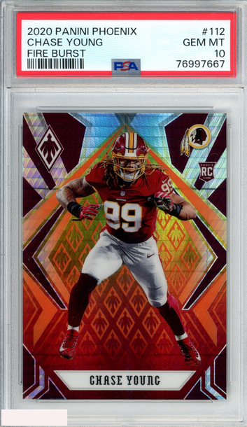 2020 PANINI PHOENIX CHASE YOUNG #112 FIRE BURST ROOKIE RC PSA 10 GEM MT
