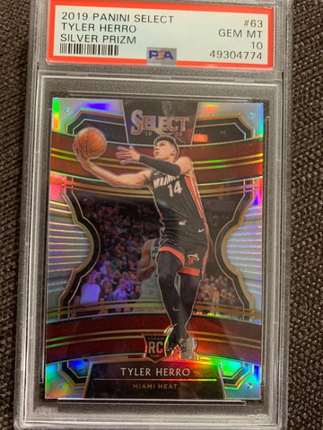 Psa 10 2019 panini select Tyler Herro silver prizm