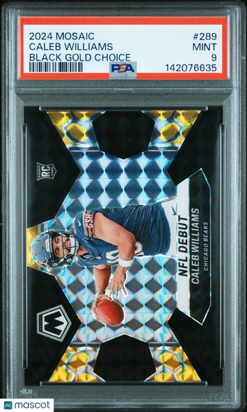 2024 Panini Mosaic Caleb Williams #289 Black Gold Choice PSA 9