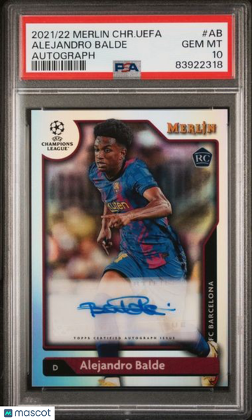 2021-2022 Topps Merlin Chrome UEFA League Autographs Alejandro Balde #AB PSA 10