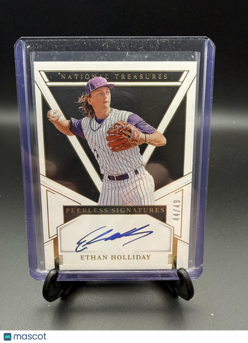 2025 Panini National Treasures Ethan Holliday #PS-EHD Peerless Signatures SN AU