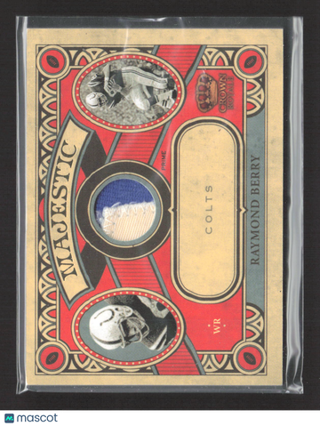 2010 Panini Crown Royale Majestic Raymond Berry #29 Prime /25 Authentic Game-Worn Jersey Prime