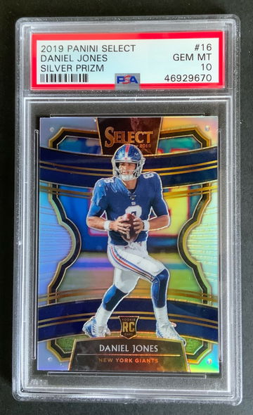 2019 Panini Select Silver Prizm Daniel Jones #16 Rookie GEM MINT PSA 10