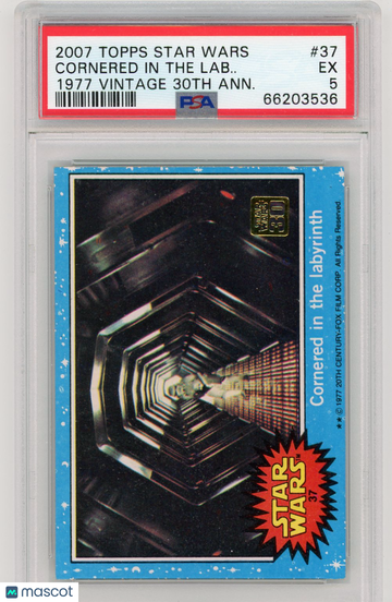 2007 Topps Star Wars 1977 Vintage 30th Anniversary Stamped Card Cornered In The Lab.. #37 PSA 5