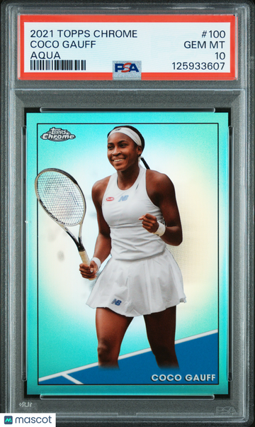 2021 Topps Chrome Tennis Coco Gauff #100 Aqua /150 Short Print Nicely Centered Parallel/Variety Rookie Base Set Low Pop
