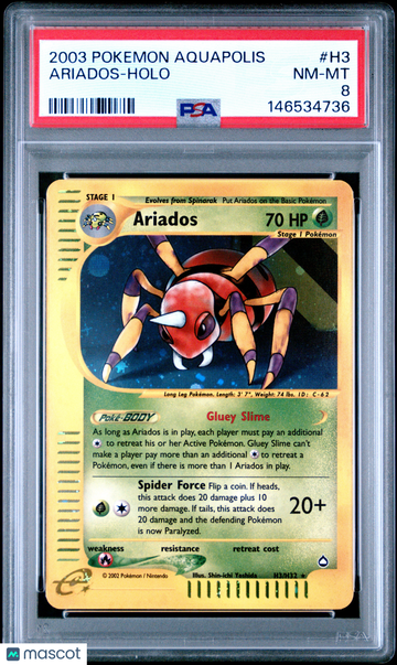 2003 Pokemon Aquapolis Ariados Holo PSA 8 #H3