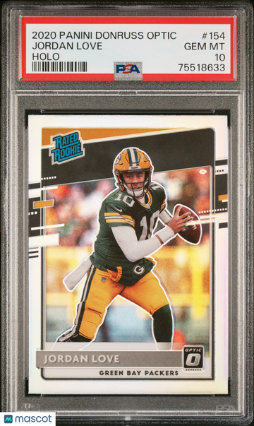 2020 Panini Donruss Optic Jordan Love #154 Holo Short Print Rookie PSA 10
