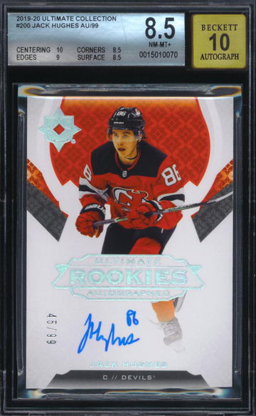2019-20 Ultimate Collection #200 Jack Hughes Auto Rookie SP /99