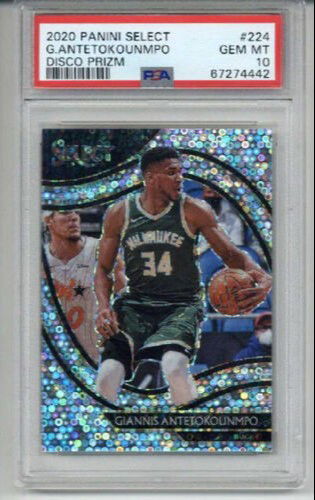 2020 PANINI SELECT DISCO PRIZM #224 GIANNIS ANTETOKOUNMPO BUCKS PSA 10 LOW POP