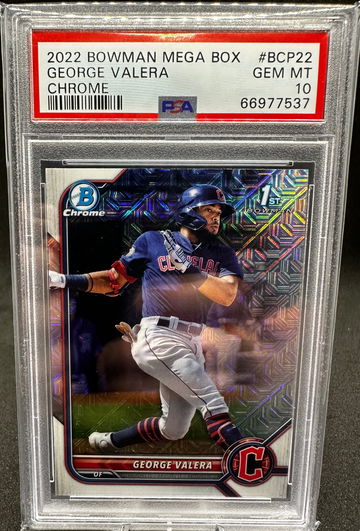 2022 Bowman Chrome Mega Box George Valera PSA 10 1st Bowman Guardians