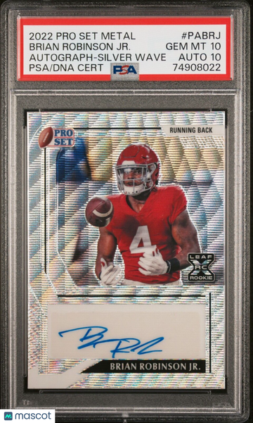2022 Pro Set Metal Brian Robinson Jr #PABRJ Silver Wave PSA 10 Leaf Auto 10