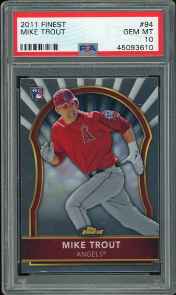 2011 Finest Mike Trout PSA 10 RC