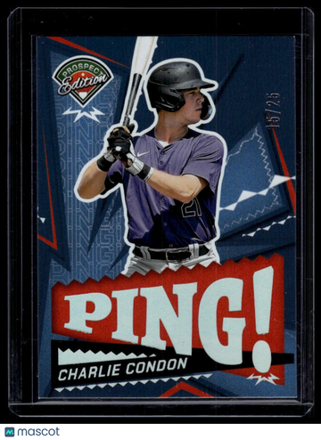 2024 Panini Prospect Edition Charlie Condon #10 Ping! Holo Silver SN