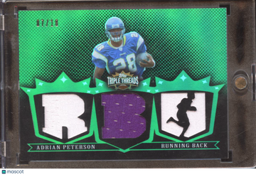 2007 Topps Triple Threads Adrian Peterson #TTR8 Emerald /18 Jersey Relic