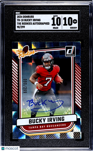 Graded 2024 Panini Donruss TR-18 Autographs Parallel Bucky Irving Bucs SGC 10 Auto Rookie
