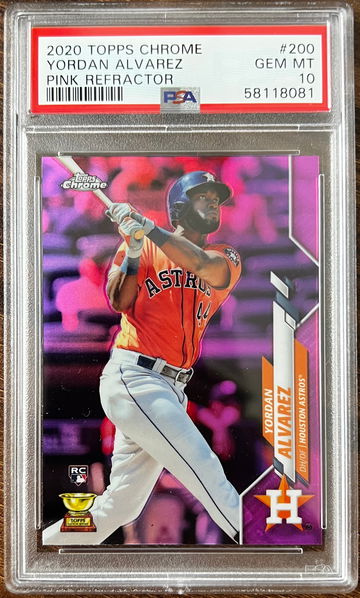 2020 Topps Chrome Yordan Alvarez Pink Refractor RC Rookie PSA 10