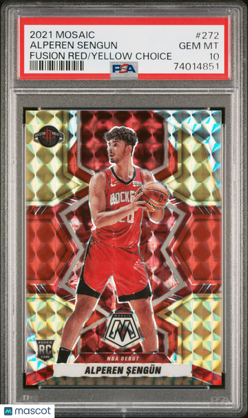 2021 Panini Mosaic Alperen Sengun #272 Fusion Red Yellow Choice PSA 10