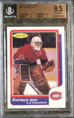 1986-87 O-PEE-CHEE #53 PATRICK ROY ROOKIE CARD BGS 9,5 GEM MINT *SHIPS FROM CANADA*